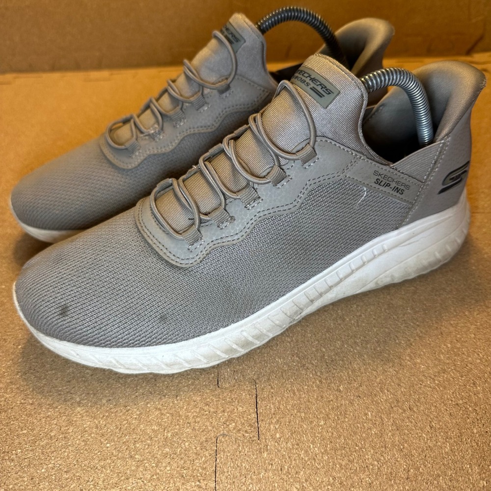 Skechers Bobs Sport Squad‎ Chaos Slip-Ins Taupe Grey Sneakers 117500 Womens 10 - Picture 5 of 11